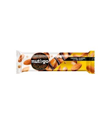 nut&go Almond bar with salt caramel 34g 18 pcs - Buy Online on GoSupps.com