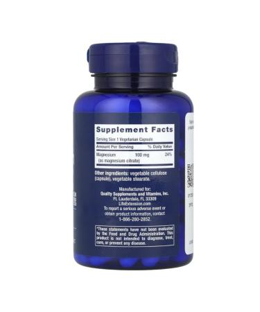 Life Extension Magnesium (Citrate) 100 mg 100 Veg. Caps - Buy Online on GoSupps.com