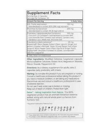 FUTUREBIOTICS DETOX Daily liver support 60 caps - Buy Online on GoSupps.com