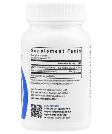 Seeking Health Vitamin D3 + K2 60 capsules - Buy Online on GoSupps.com