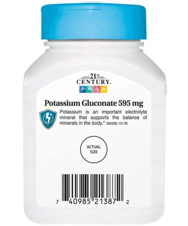21st Century Potassium Gluconate 595 MG 110 Tablets (potassium gluconate) - Buy Online on GoSupps.com