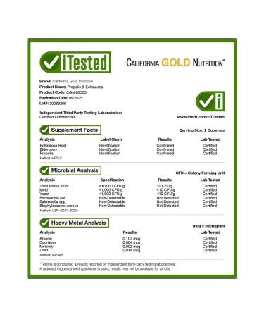 California Gold Nutrition Propolis and Echinacea 90 marmalade - Buy Online on GoSupps.com