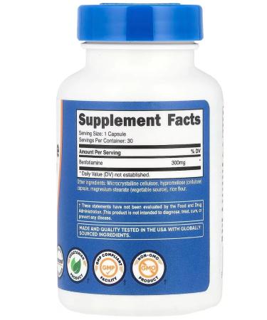 Nutricost Benfotiamine 300 Mg - Buy Online on GoSupps.com