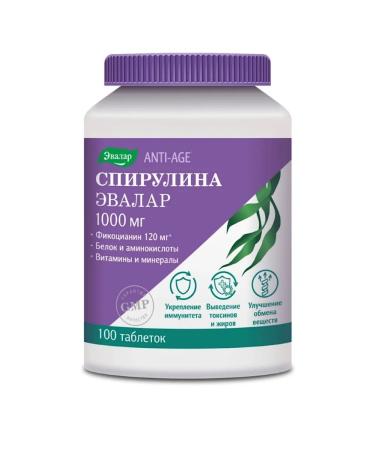 Evalar Spirulina 1000 mg 100 tablets