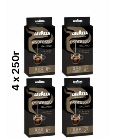 Lavazza Ground Coffee Espresso Italiano Classico 4 x250g