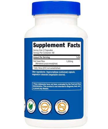 Nutricost Red Yeast Rice 1200MG 120 Capsules - Buy Online on GoSupps.com