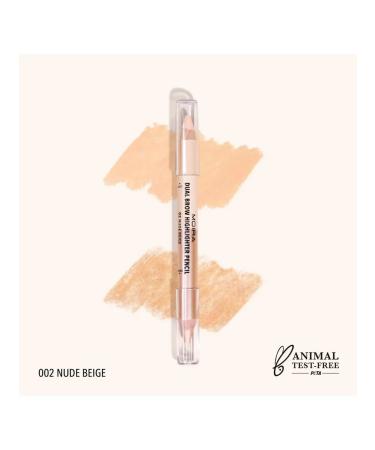 MOIRA Dual Brow (2 Nude Beige) pencil.