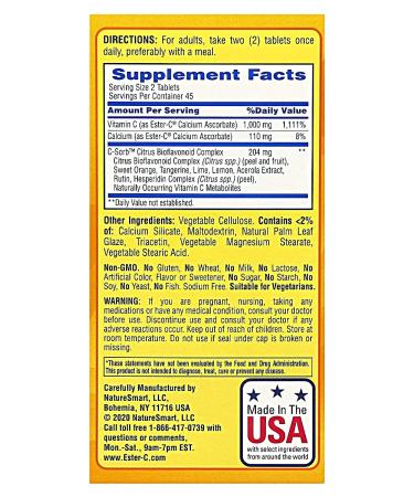 EsterC Support for immunity 500 mg 90 tablets - Buy Online on GoSupps.com