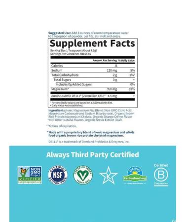 Garden of Life Whole -drink magnesium in powder with an orange taste 419.5 g - Buy Online on GoSupps.com