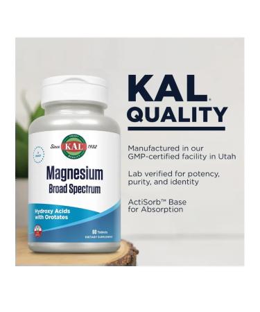 KAL Magnesium Broad Spectrum 60 Tablets (6 forms of magnesium) - Buy Online on GoSupps.com
