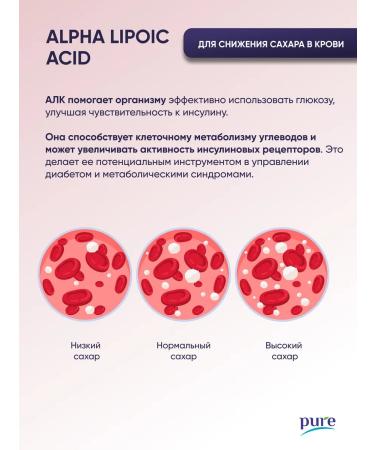 Pure Minerals Alpha lipoic acids antioxidant sugar decrease - Buy Online on GoSupps.com