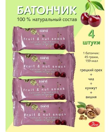 LORDCHCO Baton Lord Fruit Snack 4 pcs. Cherry walnut sesame seeds