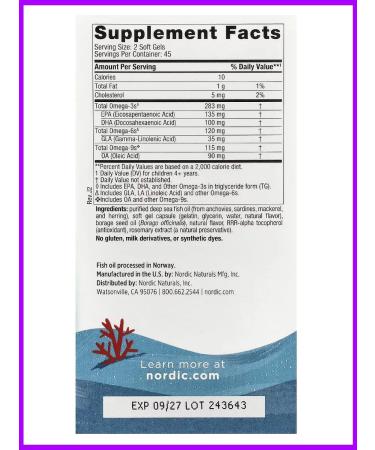 Nordic Naturals Omega for children 6-12 years old 283 mg 90 mini-capsule - Buy Online on GoSupps.com