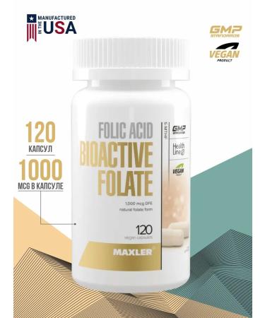 maxler Folic acid Bioactive Folate 1000 g 120 capsules
