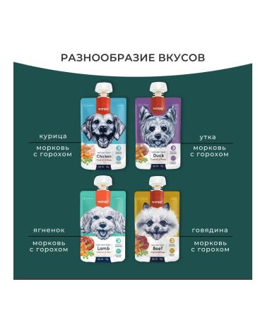 Wanpy Meat mousse for dogs Assorted 90g