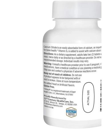 Lake Avenue Nutrition 21st Century Vitamins Calcium Citrate Plus D3 - Buy Online on GoSupps.com