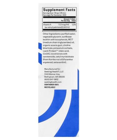 Seeking Health Vitamin A 1500 g drops 30 ml - Buy Online on GoSupps.com