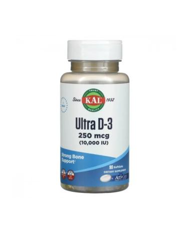 KAL Vitamin D3 Vitamin D3 250Mkg 90 capsules - Buy Online on GoSupps.com