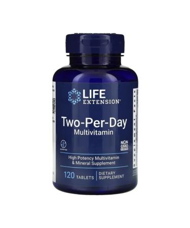 Life extension A complex of vitamins and minerals Two per day 120 table