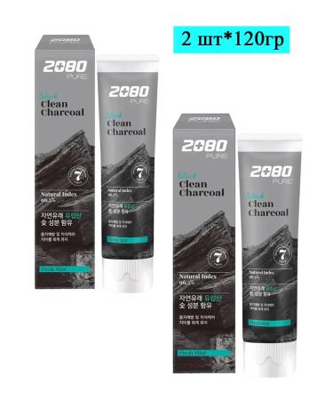 Dental Clinic 2080 Toothpaste coal and mint 120g 2pcs - Buy Online on GoSupps.com