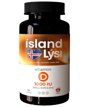 Lysi Fox Omega-3 Vitamin D 1000IU caps. No. 60