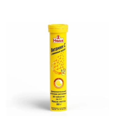 HAAS Vitamin C with lemon flavor 80 g 20 sparkling tablets