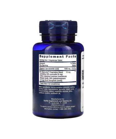 Life extension Vitamin C and biocvercetin 60 tablets - Buy Online on GoSupps.com