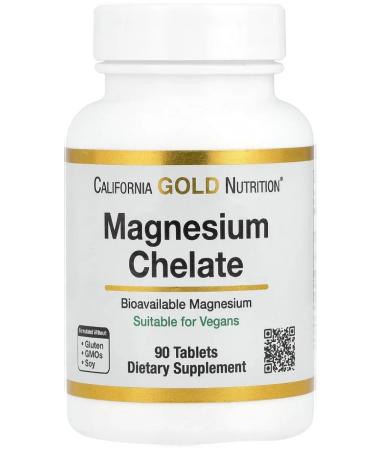 California Gold Nutrition Magnesium Chelate 90 Tablets (Helat Magnesium)