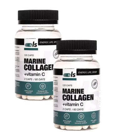 Pharmgroup Sea collagen with vitamin C 2 pcs 120 capsules - Buy Online on GoSupps.com