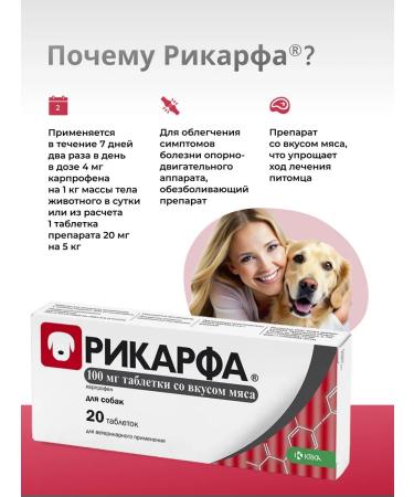 KRKA Ricorf tablets with the taste of meat 100 mg No. 20 - Buy Online on GoSupps.com