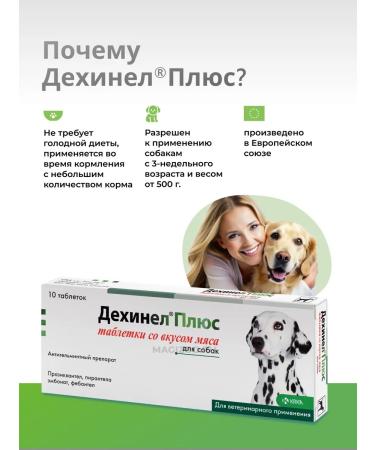 KRKA Dehinel plus tablets with the taste of meat No. 10 - Buy Online on GoSupps.com