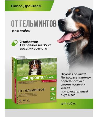 Elanco Drontal Plus from helminths with the taste of meat xl 2 table