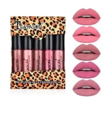 pomade Set of liquid lipsticks for lips 5 tones pink - Buy Online on GoSupps.com