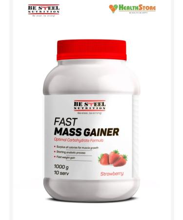 Be Steel Nutrition Fast Mass Gainer 1 kg (strawberries) Gainer for a mass gain