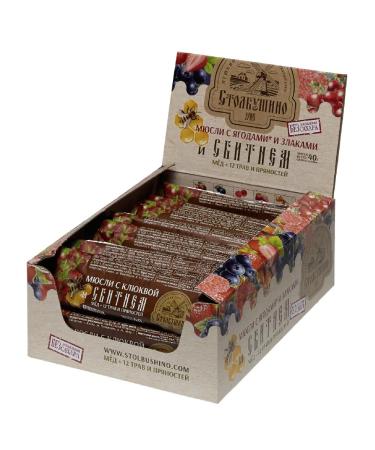 Stolbushino Murusli Batonchik cranberries with cranberries and shot down 40 g 24 pcs