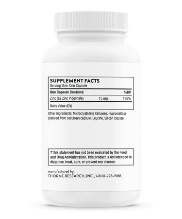 Thorne Research Picoline zinc 15 mg 60 capsules - Buy Online on GoSupps.com