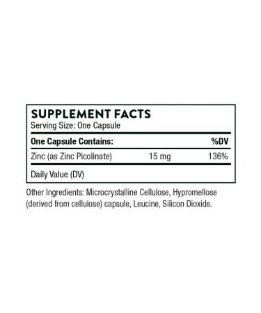 Thorne Research Picoline zinc 15 mg 60 capsules - Buy Online on GoSupps.com