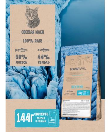 Rawival Dry food for cats salmon and herring 0.4 kg - Buy Online on GoSupps.com