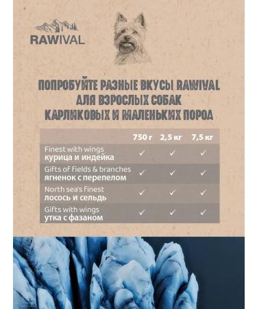 Rawival Dry food for dogs of small breeds salmon and herring 750g - Buy Online on GoSupps.com