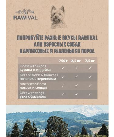 Rawival Dry food for dogs of small breeds chicken and turkey 750 g - Buy Online on GoSupps.com