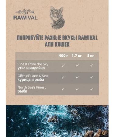 Rawival Dry food for cats chicken and fish 400g - Buy Online on GoSupps.com