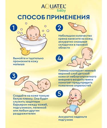 Aquatel Children's cream-barrier to a diaper with D-panthenol 2x75 ml - Buy Online on GoSupps.com