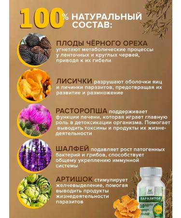 ALTAIVITA Antiparasitic complex Herbal collection Parasitol 60 capsules - Buy Online on GoSupps.com