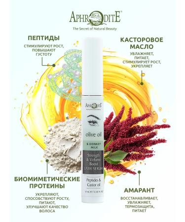 Aphrodite Strengthening serum for eyelashes with peptides 12 ml - Buy Online on GoSupps.com