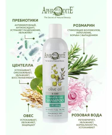Aphrodite Olive oil shampoo and CBD against dandruff 300 ml - Buy Online on GoSupps.com