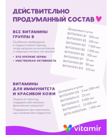 VITAMIR PRO Multivitamins with vitamin D3 and magnesium for children 7-14 years old - Buy Online on GoSupps.com