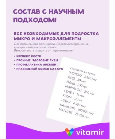 VITAMIR PRO Multivitamins with vitamin D3 and magnesium for children 7-14 years old - Buy Online on GoSupps.com