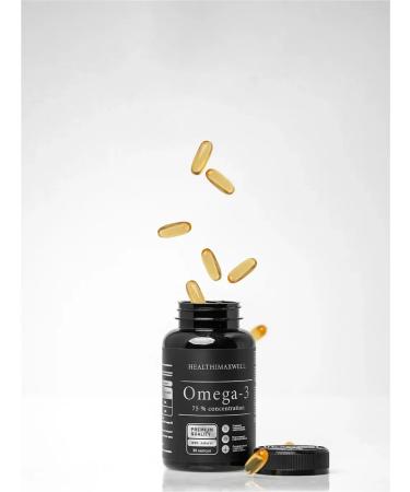 HEALTHIMAXWELL Bad omega 3 fish oil in capsules (Omega-3 75%) 60 pcs 1392mg - Buy Online on GoSupps.com