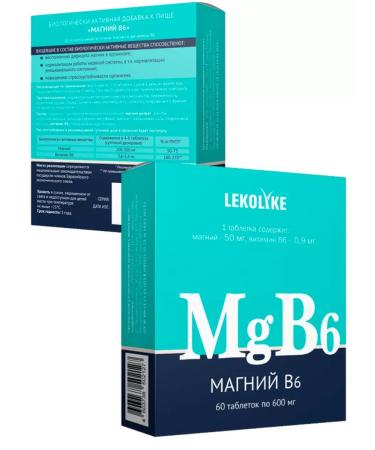 LEKOLIKE Magnesium in 6 60 pcs. 600 mg-200 tablets weighing - Buy Online on GoSupps.com