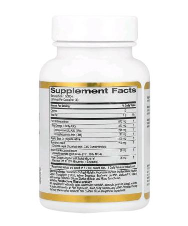 California Gold Nutrition Curcumin Up complex with omega-3 and turmeric 30 kapsul - Buy Online on GoSupps.com